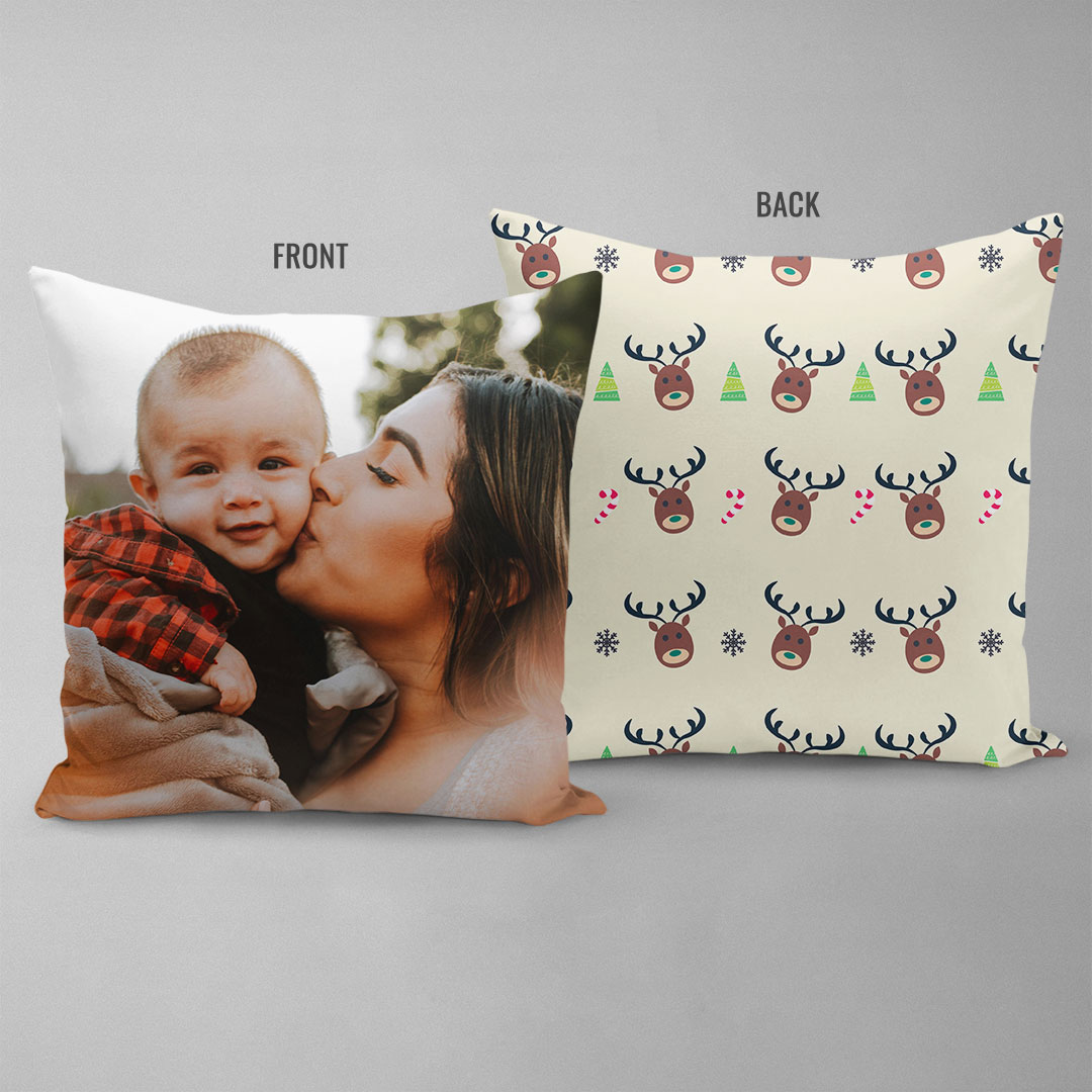 Happy Reindeer Double Sided Pillow
