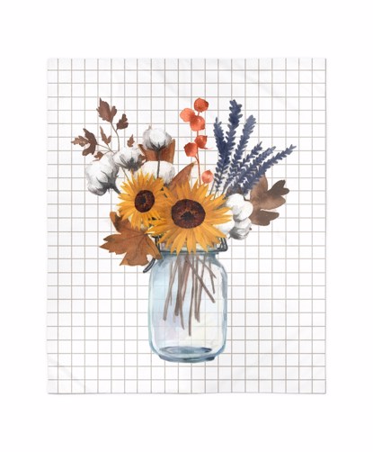 Picture of Fall Floral Mason Jar Blanket