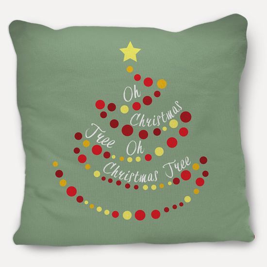 Christmas Tree Pillow with Oh Christmas Tree Lyrics | CanvasPeople