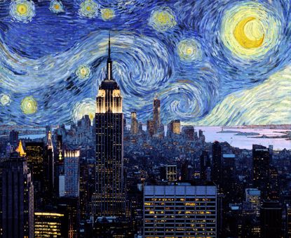 Picture of Starry Empire Night Canvas