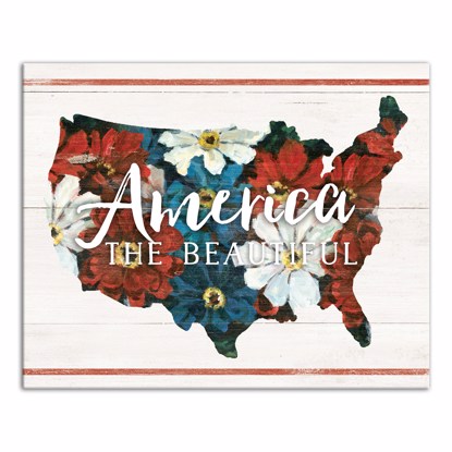 Picture of America the Beautiful Country Flowers 16x20 Canvas Wall Art