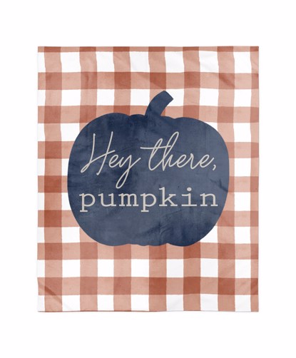 Picture of Hey There Pumpkin Navy Blanket