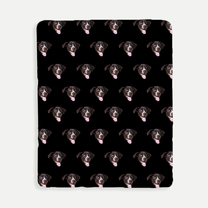 Face Pattern Black Background Blanket