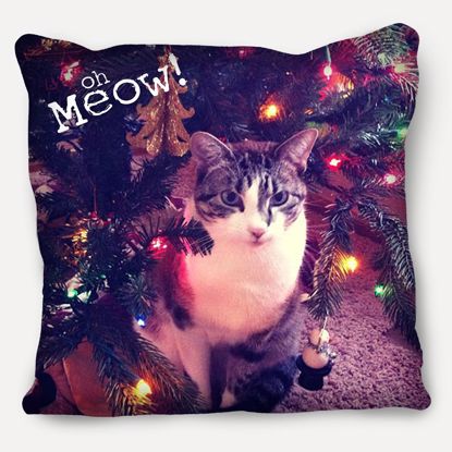 Picture of Meow Pillow with Custom Cat Image