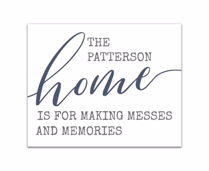 Picture of Messes and Memories 16x20 Personalized Canvas Wall Art