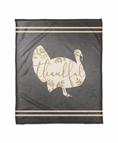 Picture of Thankful Turkey Leaves Fleece Blanket