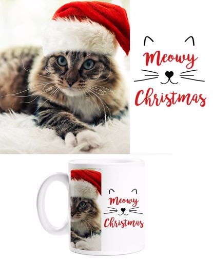 Picture of Meowy Christmas Mug with Custom Image