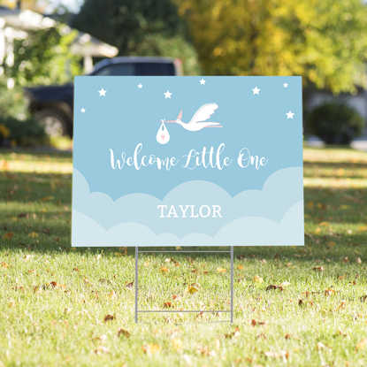 Picture of Welcome Little One Yard Sign - Blue
