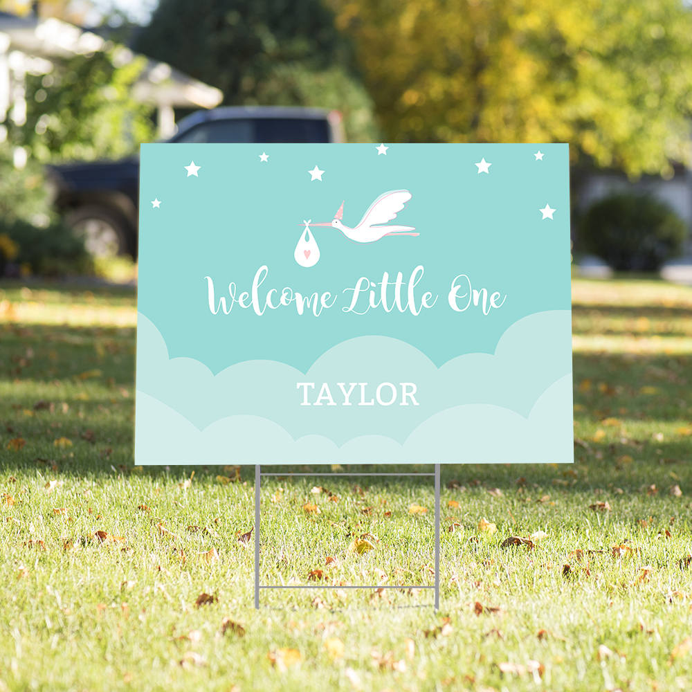 Picture of Welcome Little One Yard Sign - Green