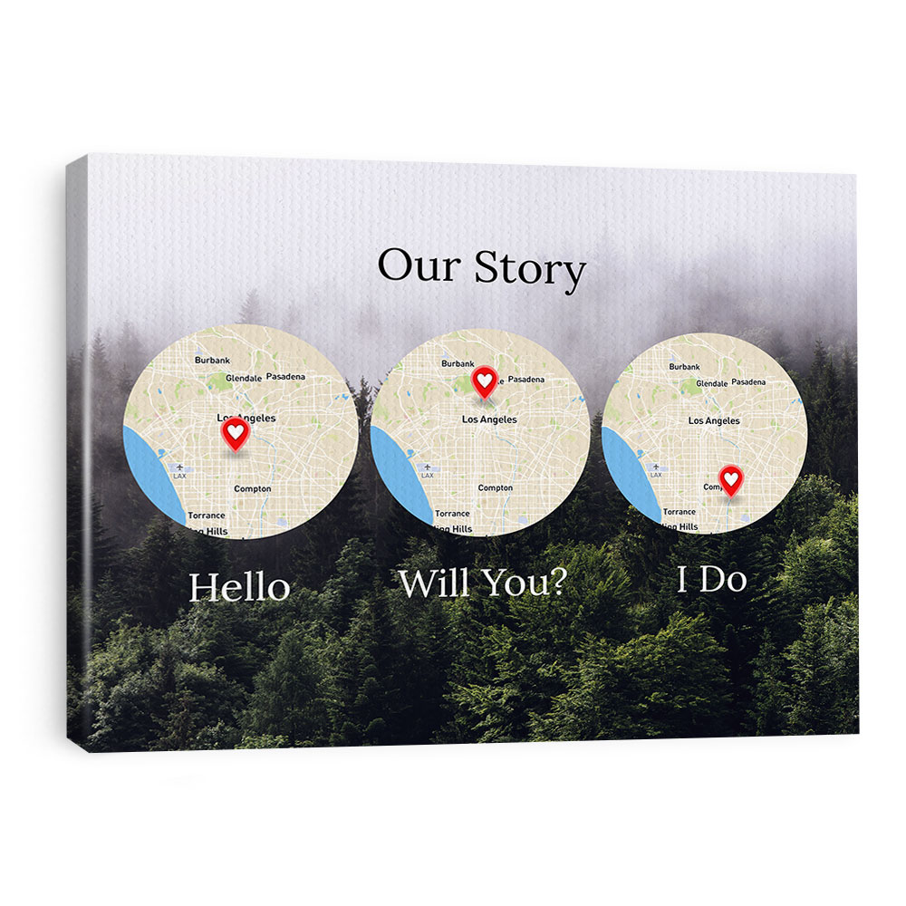 Picture of Forest Hello, Will You, I Do Custom Maps Canvas 16x20