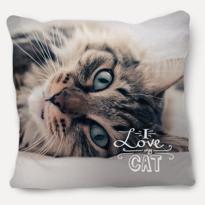 Picture of I Love My Cat Pillow with Custom Image