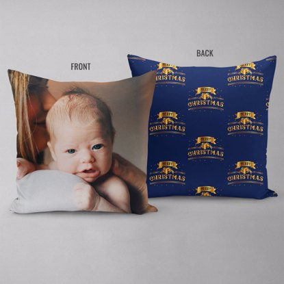 Merry Christmas Gold Double Sided Pillow