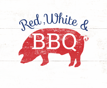 Picture of Red White and BBQ Family 16x20 Personalized Canvas Wall Art