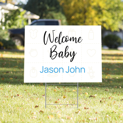 Picture of Welcome Baby Yard Sign - Blue