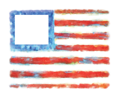 Picture of Watercolor American Flag 16x20 Personalized Canvas Wall Art