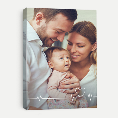 Picture of Custom Heartbeat Canvas with Personalized Image - 11x14
