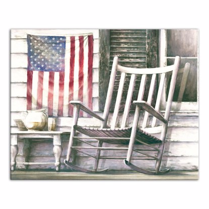 Picture of Front Porch American Flag 16x20 Canvas Wall Art