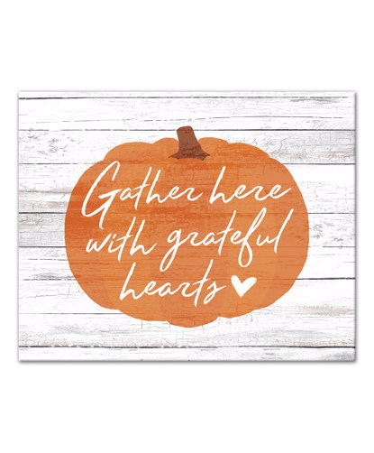 Picture of Gather Here with Grateful Hearts 16x20 Canvas Wall Art