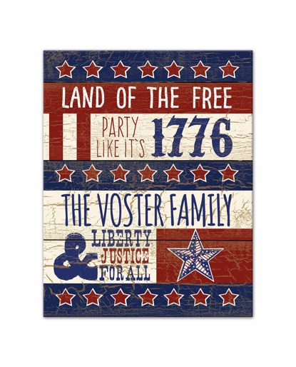 Picture of American Celebration 11x14 Personalized Canvas Wall Art