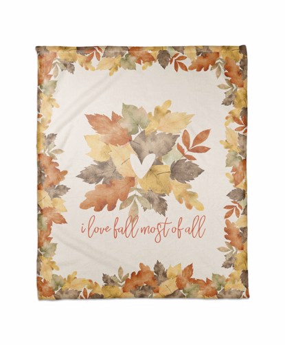 Picture of Love Fall Most of all Leaves Blanket