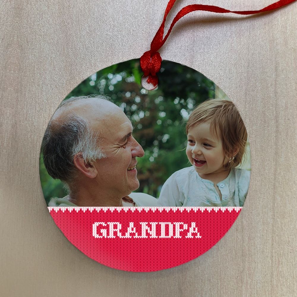 Picture of Grandpa Ugly Christmas Sweater Ceramic Ornament