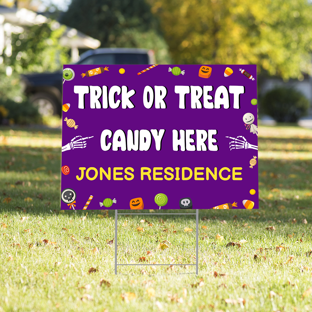 Candy Here Yard Sign