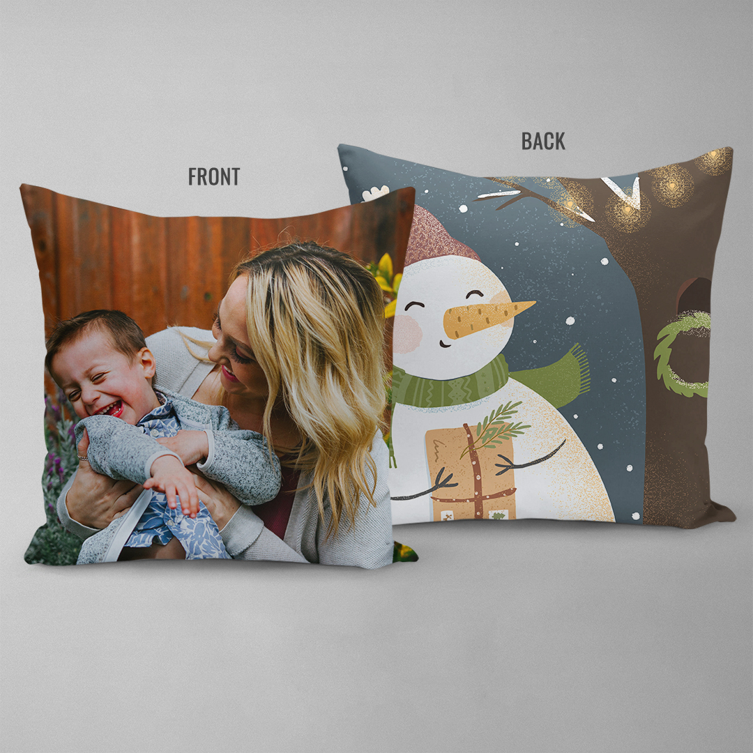 Snowman's Letter Double Sided Pillow