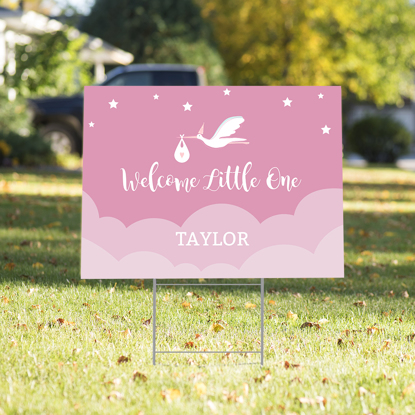 Picture of Welcome Little One Yard Sign - Pink