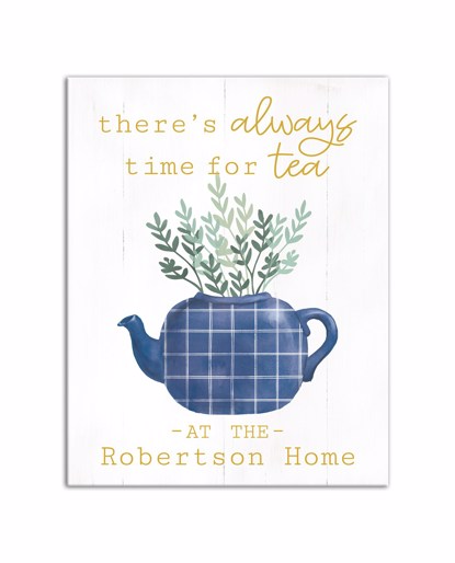 Picture of Always Time For Tea 11x14 Personalized Canvas Wall Art