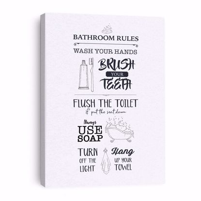 Bathroom Rules Canvas
