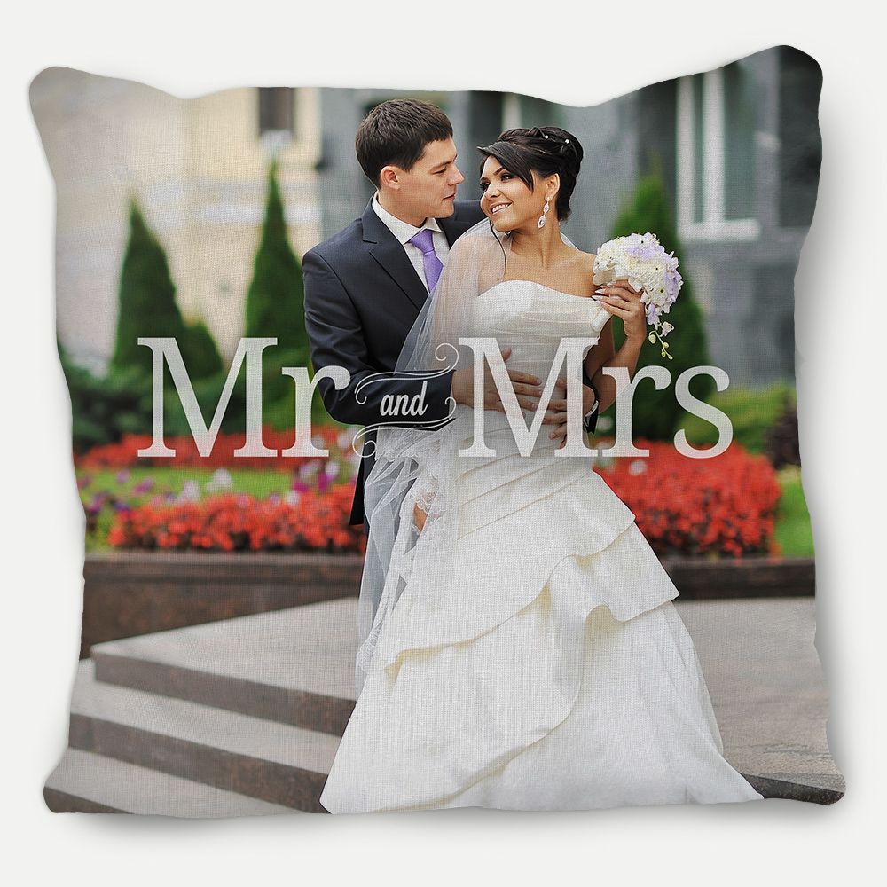 Picture of Custom Mr. and Mrs. Pillow with Personalized Image