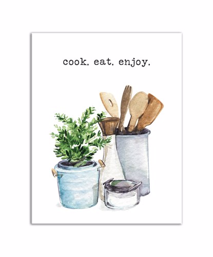 Picture of Cook Eat Enjoy Plant 11x14 Canvas Wall Art