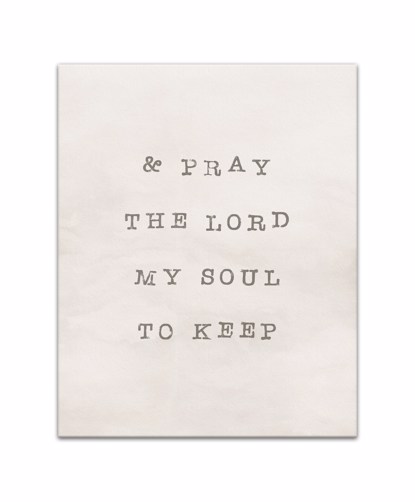 Picture of And Pray The Lord My Soul To Keep 16x20 Canvas Wall Art