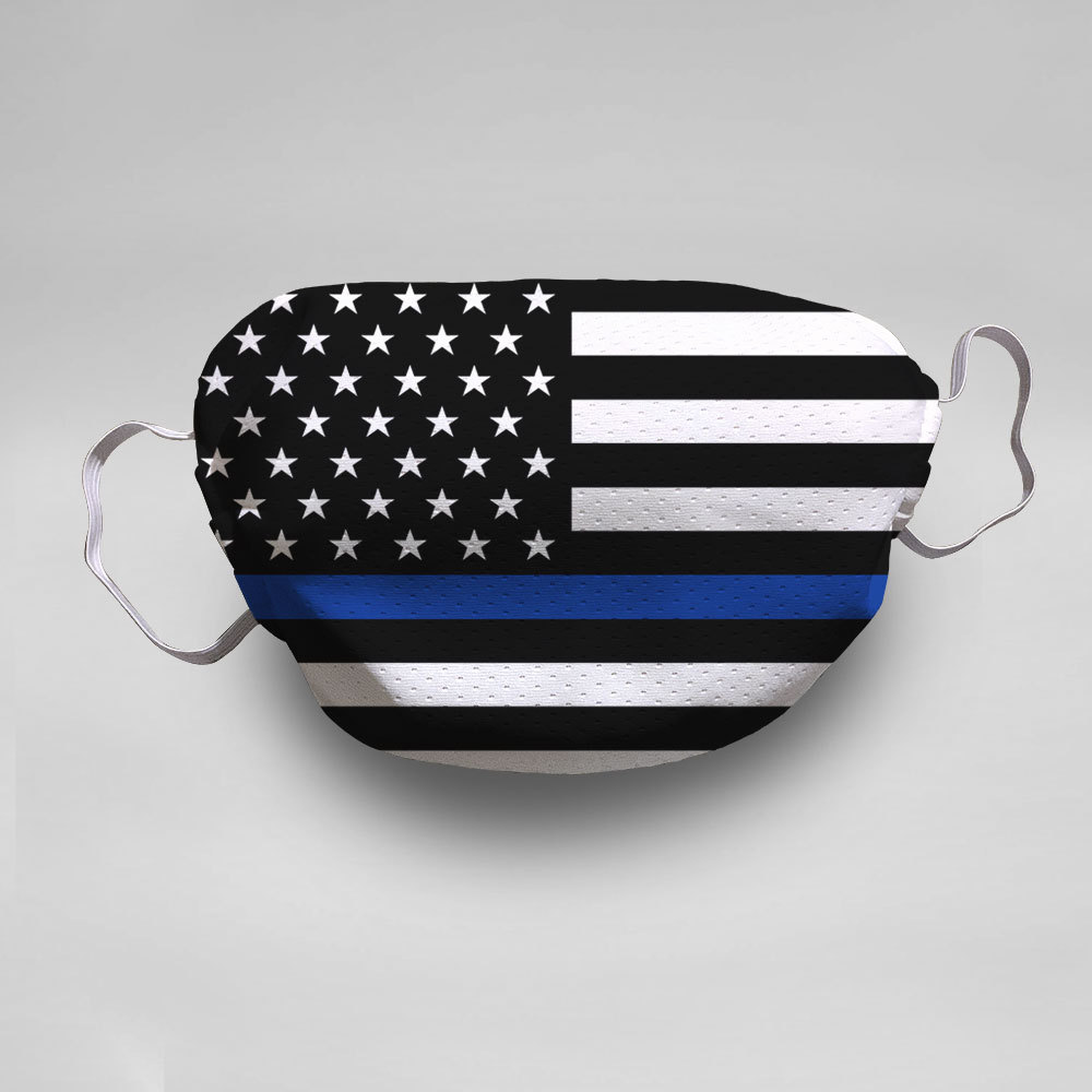 Police Flag Face Mask (5-pack)