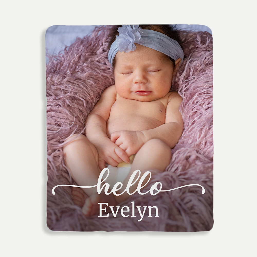 Hello New Baby Personalized Blanket
